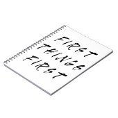 Carnet Première Chose Première Citation Slogan Style manu (Côté gauche)