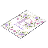 Carnet Première initiale plus le nom Bonnie avec des fleu (Côté gauche)