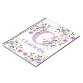 Carnet Première initiale plus le nom Charlotte avec des f (Côté gauche)