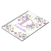 Carnet Première initiale plus le nom Danielle avec des fl (Côté gauche)