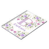 Carnet Première initiale Plus Nom Barbara avec Fleurs (Côté gauche)
