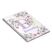 Carnet Première initiale plus nom Beverley avec fleurs (Côté Droit)