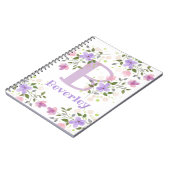 Carnet Première initiale plus nom Beverley avec fleurs (Côté gauche)
