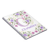 Carnet Première initiale Plus Nom Christine avec Fleurs (Côté Droit)