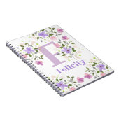 Carnet Première initiale plus nom Felicity avec fleurs (Côté Droit)