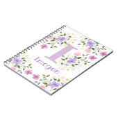 Carnet Première initiale plus nom Imogen avec des fleurs (Côté gauche)