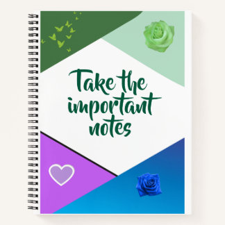 Carnet Prenez les notes importantes".carnet en spirale