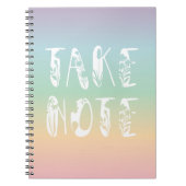 Carnet "Prenez note" Pastel Rainbow (Devant)