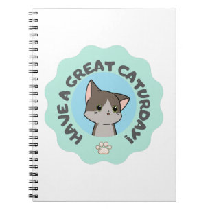 Carnet Prenez un grand caturjour ! chat bleu bleu