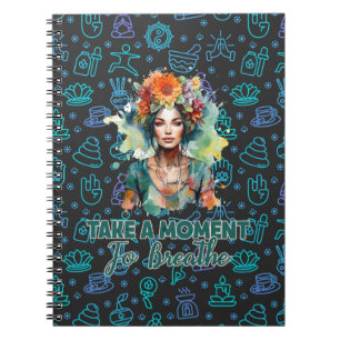 Carnet Prenez un moment pour respirer Zen Flowers Yoga Gi