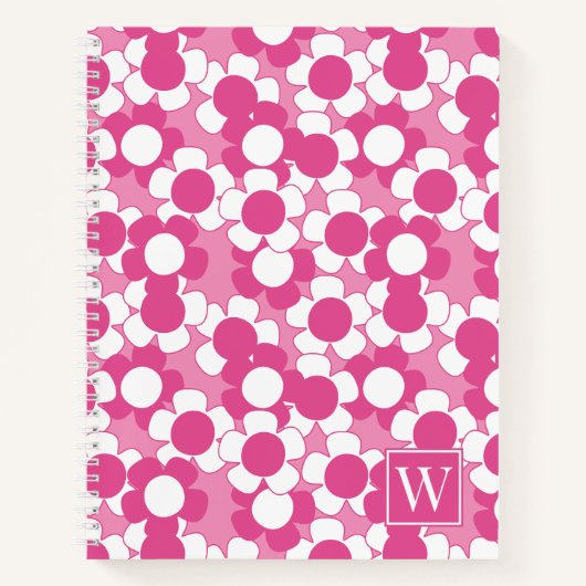 Carnet Préparatoire Daisy Bloom – Rose Chaud & Monogramme (Devant)