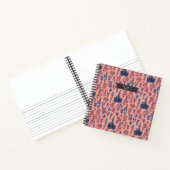Carnet Preppical Tropical Blue et Coral Reef Motif (Intérieur)
