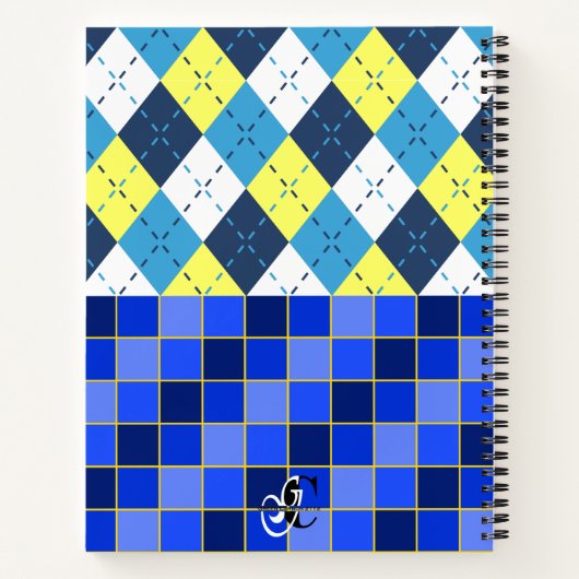 Carnet Preppy Blue Raspberry Lemonade Argyle and Checks (Dos)