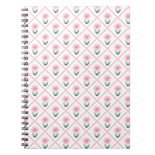 Carnet Preppy floral trellis grandmillenial (Devant)