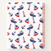 Carnet Preppy Nautical Sailboats Monogram (Dos)