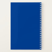 Carnet Preppy NOM Typographie moderne ANNÉE Bleu Blanc Fu (Verso)