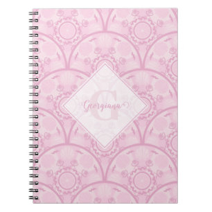 Carnet Preppy Personnalisée En Mandala Rose Art Déco