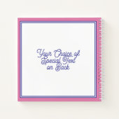 Carnet Preppy Pink and Navy Blue Simple Monogram (Dos)