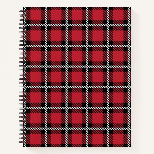 Carnet Preppy Red Grid Check Design (Devant)