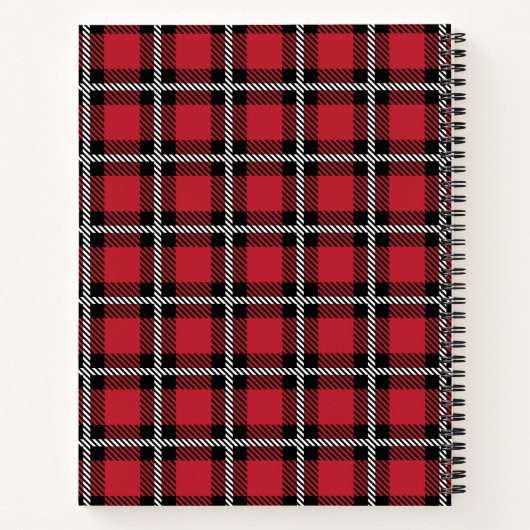 Carnet Preppy Red Grid Check Design (Dos)