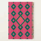 Carnet Preppy rose et vert Diamond Motif Monogrammé (Verso)