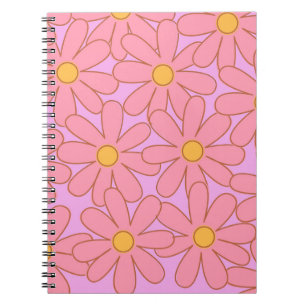Carnet Preppy rose violet Floral simple Motif de fleurs