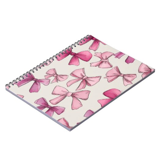 Carnet Preppy rose Whimsical Bow (Côté gauche)