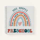 Carnet Préscolaire Boho Rainbow Heart tendance Personnali (Devant)