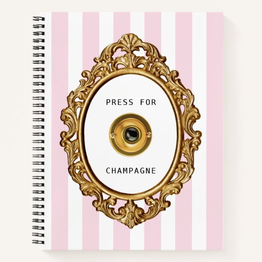 Carnet Presse Pour Champagne | Bandes roses (Devant)