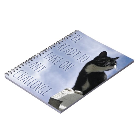 Carnet Prêt Pour Un Challenge Chat Motivational Slogan (Côté gauche)