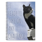 Carnet Prêt Pour Un Challenge Chat Motivational Slogan (Devant)