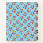 Carnet Pretty Blue Ladybug and Flowers Pattern (Dos)