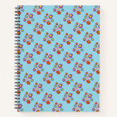 Carnet Pretty Blue Ladybug and Flowers Pattern (Devant)
