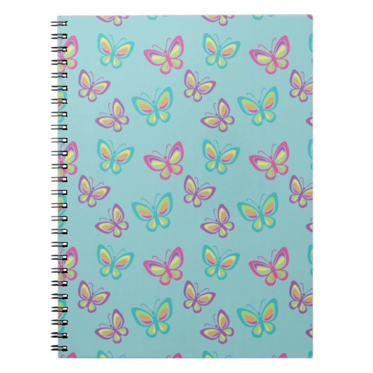 Carnet Pretty Butterfly Pattern Blue (Devant)