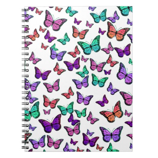 Carnet Pretty Colorful Butterflies Pattern (Devant)