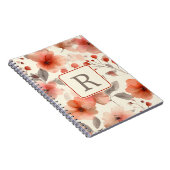 Carnet Pretty Flower Monogram Template Personalized (Côté Droit)