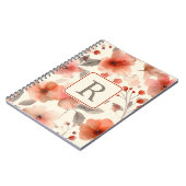 Carnet Pretty Flower Monogram Template Personalized (Côté gauche)