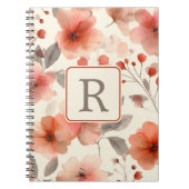 Carnet Pretty Flower Monogram Template Personalized (Devant)