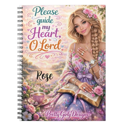 Carnet Pretty Girly Inspirational Floral Christian Bible (Devant)