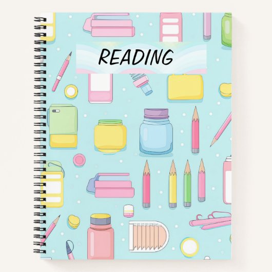 CARNET PRETTY PASTEL COLORED SCHOOL FOURNITURES (Devant)