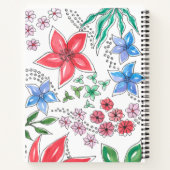 Carnet Pretty Pink Blue Floral Sketch Retour à l'école (Dos)