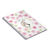 Carnet Pretty Pink Mint Ranunculus Horse (Côté Droit)