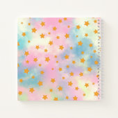 Carnet Pretty Pink Pastel with Gold Stars Monogram Square (Dos)