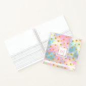 Carnet Pretty Pink Pastel with Gold Stars Monogram Square (Intérieur)