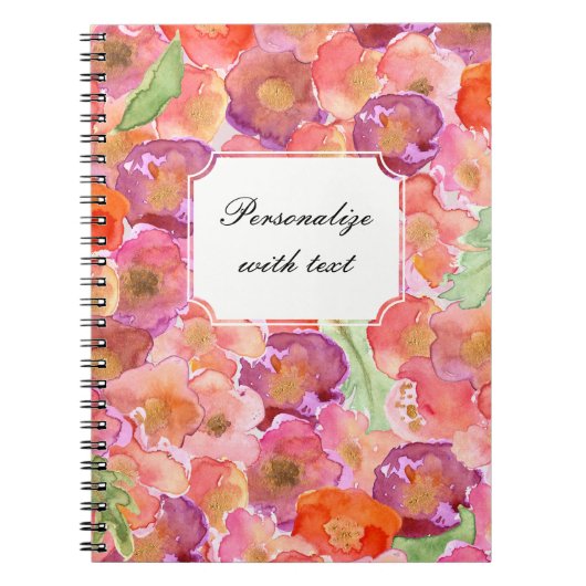 Carnet Pretty Poppies aquarelle (Devant)