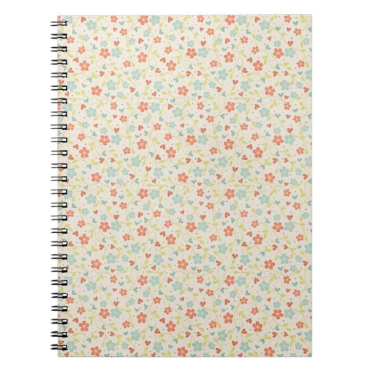 Carnet Pretty Spring Floral Pattern (Devant)
