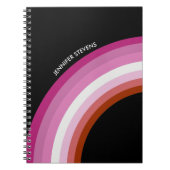 Carnet Pride lesbienne Rainbow Pink Drapeau Monogramme no (Devant)