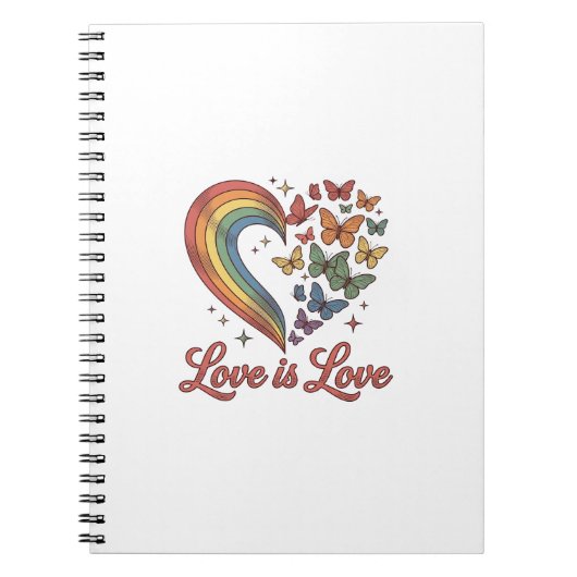 Carnet Pride Papillon Cœur Amour Est Amour Conception de (Devant)
