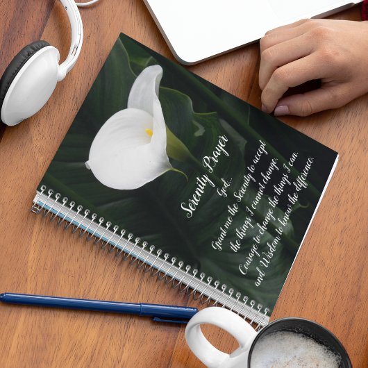 Carnet Prière de sérénité Blanc Calla Lily Floral
