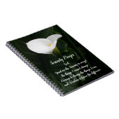 Carnet Prière de sérénité Fleur de lys calla blanche (Côté Droit)
